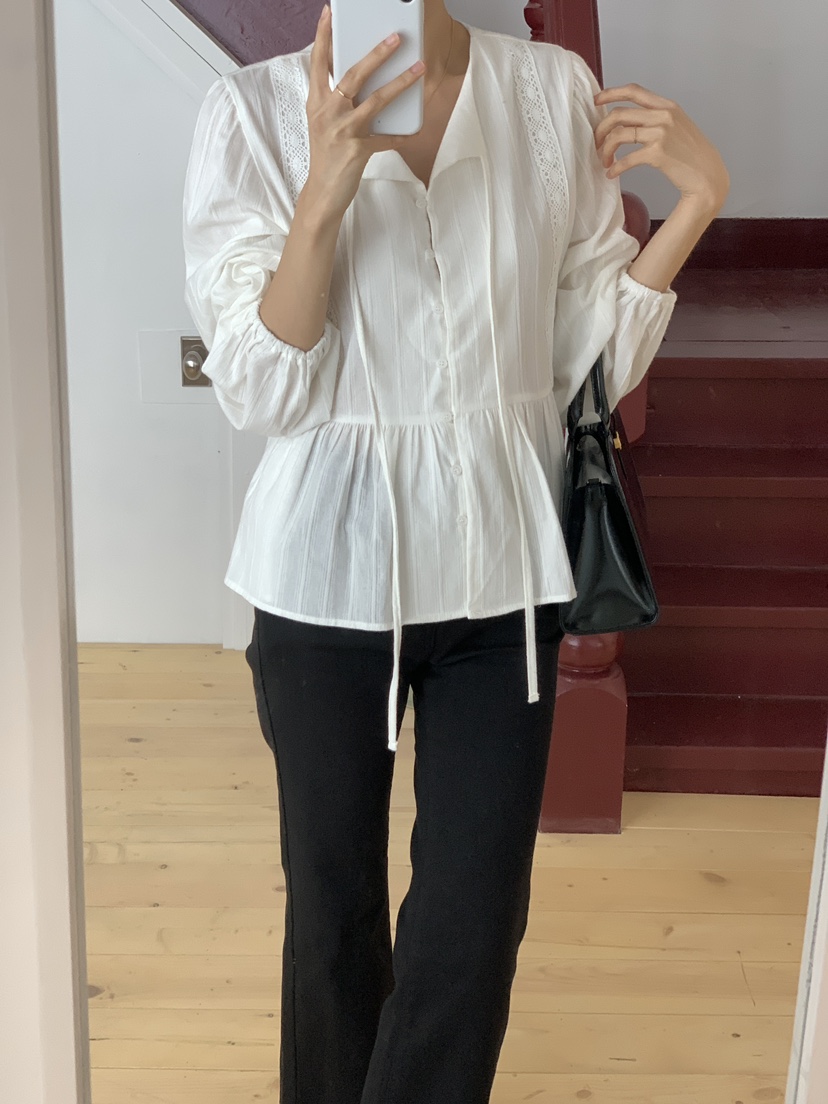 FRILL-T東大門㊣代購女裝新款真品時尚熱賣人氣襯衫蕾絲衫FRILL-T襯衫/蕾絲衫