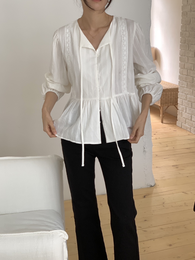 FRILL-T東大門㊣代購女裝新款真品時尚熱賣人氣襯衫蕾絲衫FRILL-T襯衫/蕾絲衫圖色1