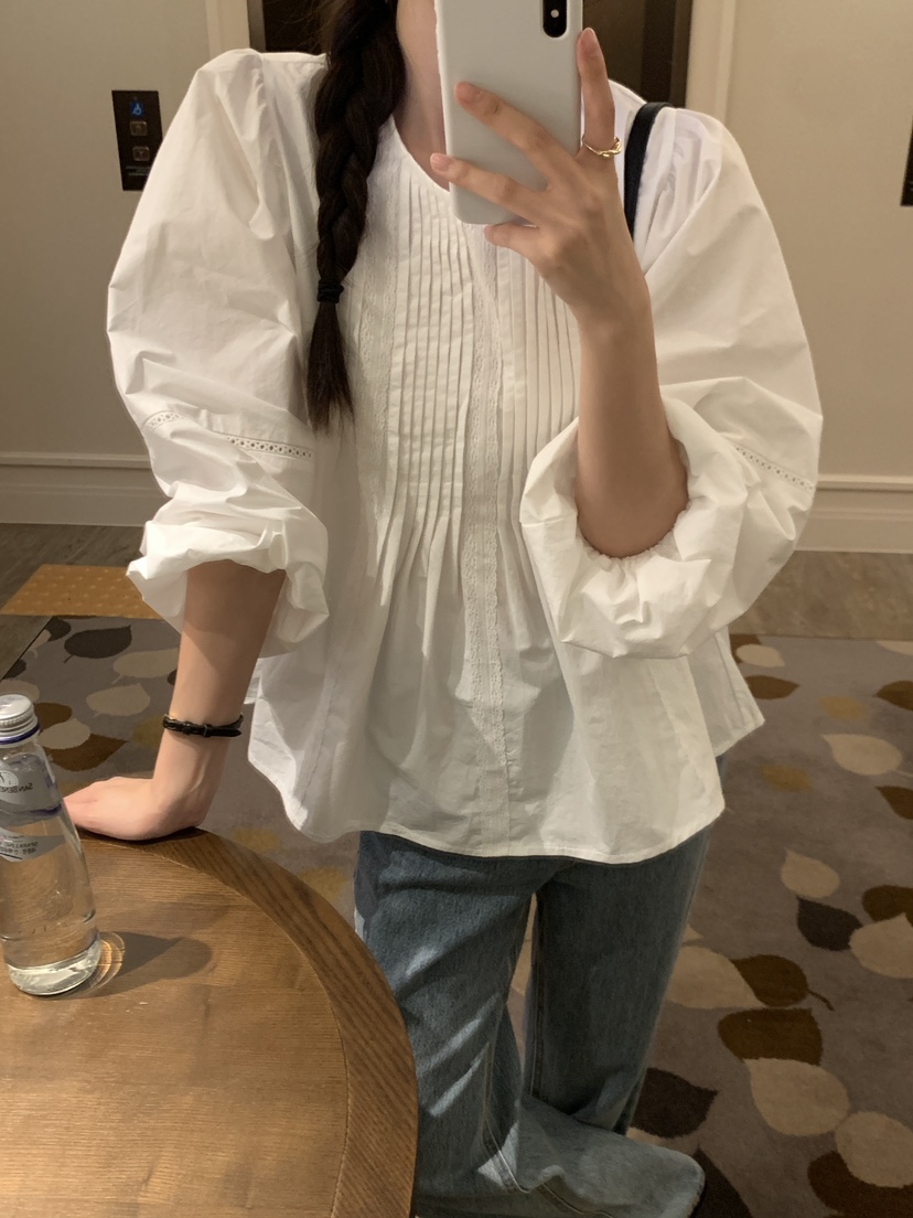 FRILL-T東大門㊣直郵女裝新品職業25秋冬人氣休閑襯衫蕾絲衫FRILL-T襯衫/蕾絲衫
