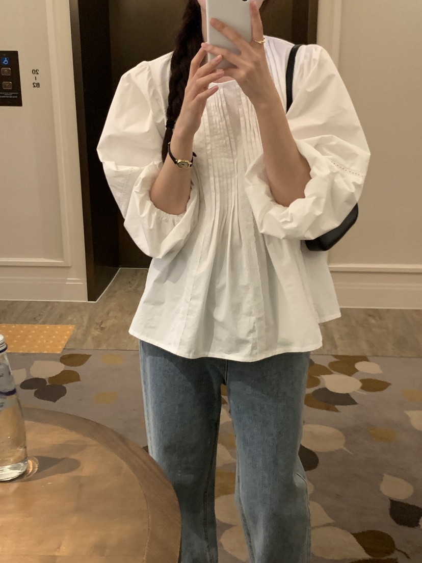 FRILL-T東大門㊣直郵女裝新品職業25秋冬人氣休閑襯衫蕾絲衫FRILL-T襯衫/蕾絲衫