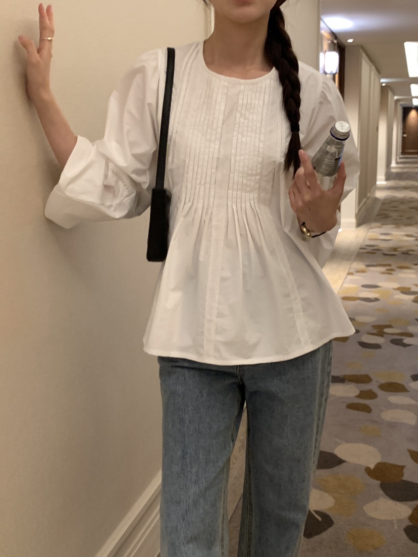 FRILL-T東大門㊣直郵女裝新品職業25秋冬人氣休閑襯衫蕾絲衫FRILL-T襯衫/蕾絲衫