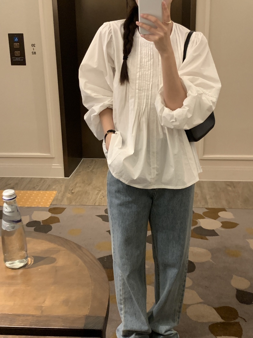 FRILL-T東大門㊣直郵女裝新品職業25秋冬人氣休閑襯衫蕾絲衫FRILL-T襯衫/蕾絲衫