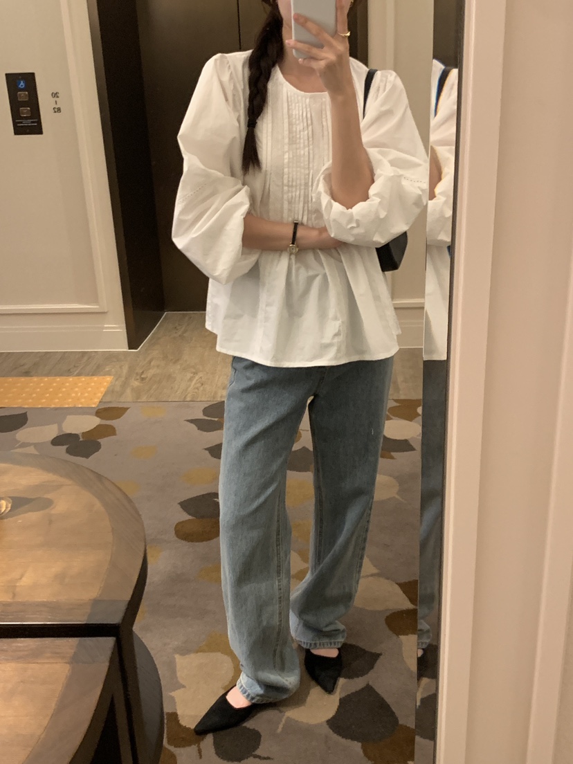 FRILL-T東大門㊣直郵女裝新品職業25秋冬人氣休閑襯衫蕾絲衫FRILL-T襯衫/蕾絲衫