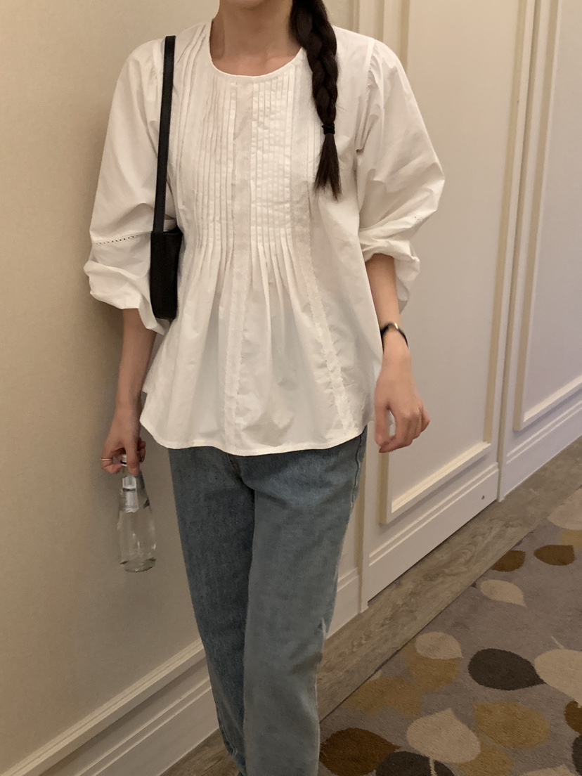 FRILL-T東大門㊣直郵女裝新品職業25秋冬人氣休閑襯衫蕾絲衫FRILL-T襯衫/蕾絲衫