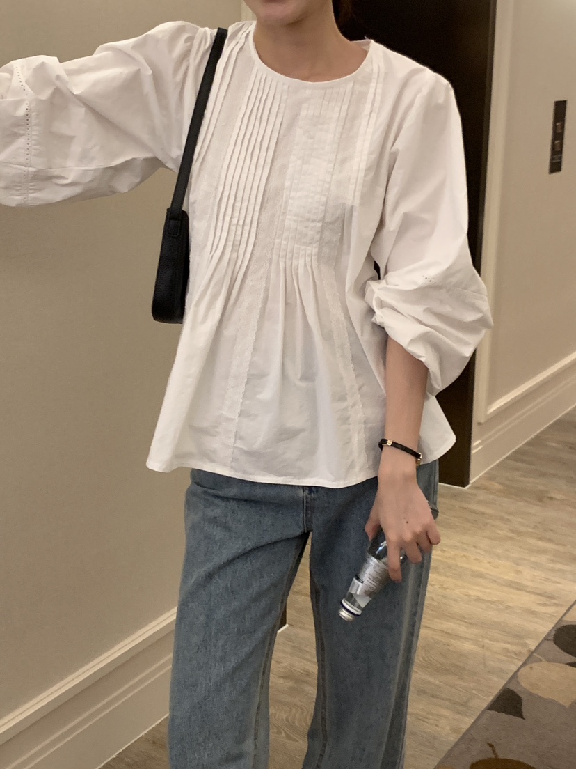 FRILL-T東大門㊣直郵女裝新品職業25秋冬人氣休閑襯衫蕾絲衫FRILL-T襯衫/蕾絲衫