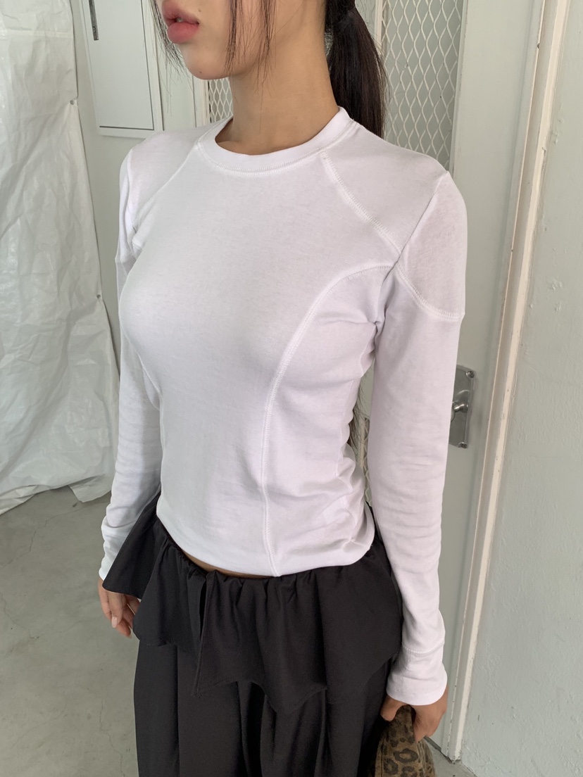SUNDER MARKET韓國直郵㊣女士新款熱賣25秋冬休閑長袖T恤刺繡SUNDER MARKET長袖T恤