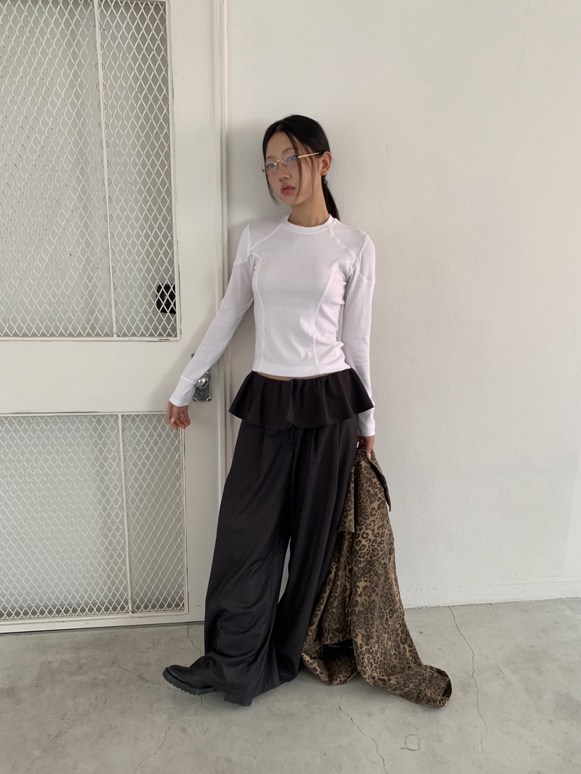 SUNDER MARKET韓國直郵㊣女士新款熱賣25秋冬休閑長袖T恤刺繡SUNDER MARKET長袖T恤