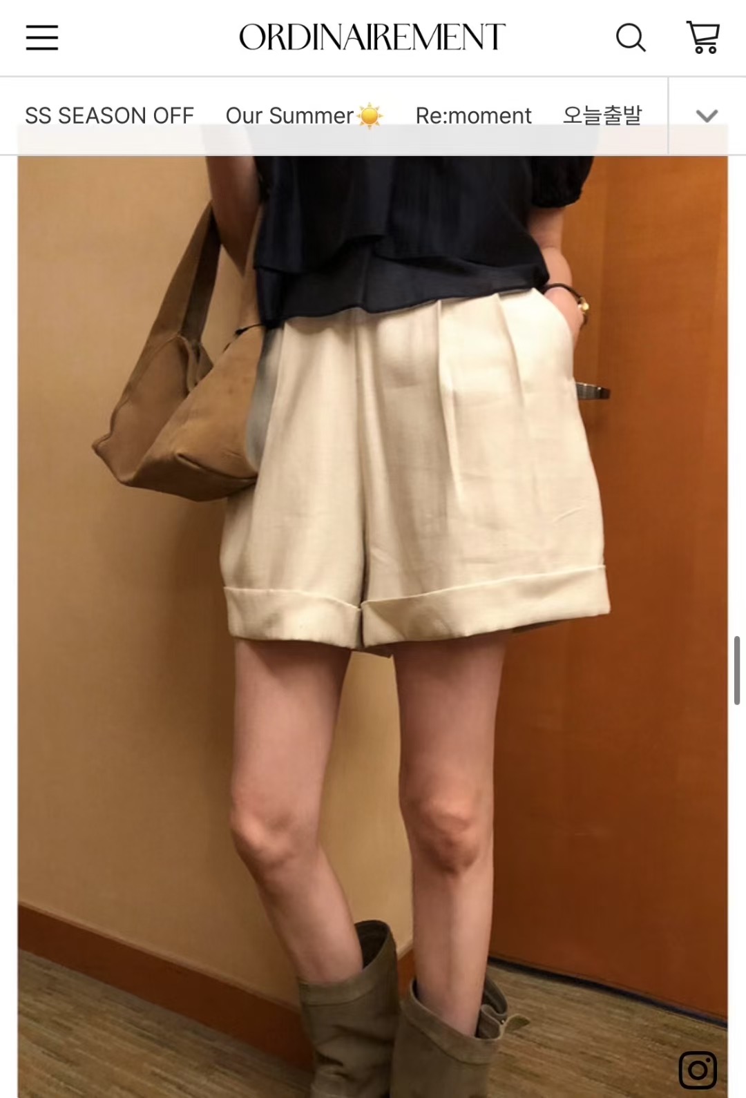 DE ONDO韓國代購㊣女裝新款25秋冬推薦真品時尚休閑熱賣短褲DE ONDO短褲