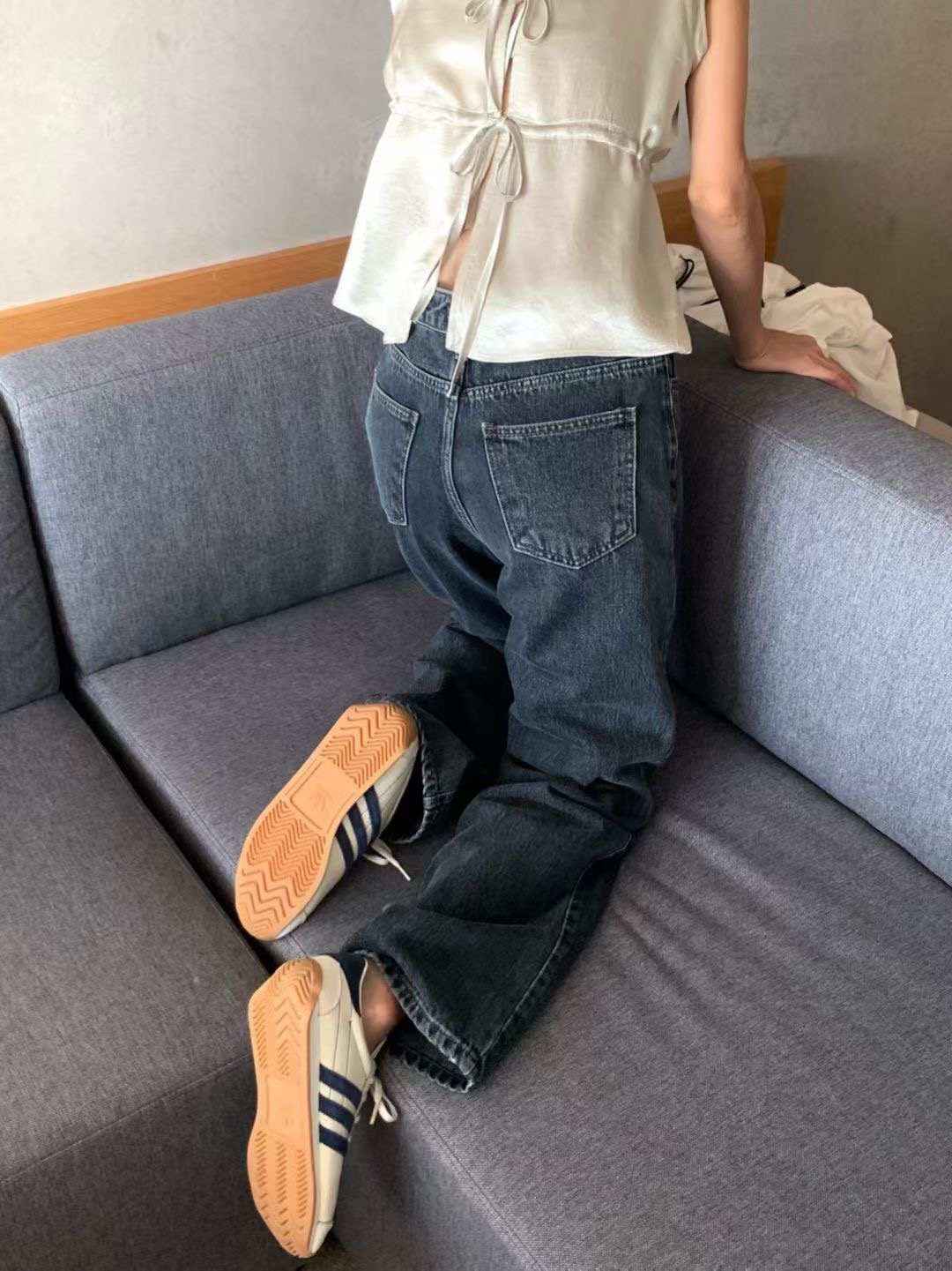 DE ONDO東大門㊣直郵女士新款職業熱賣人氣25秋冬休閑牛仔褲DE ONDO牛仔褲