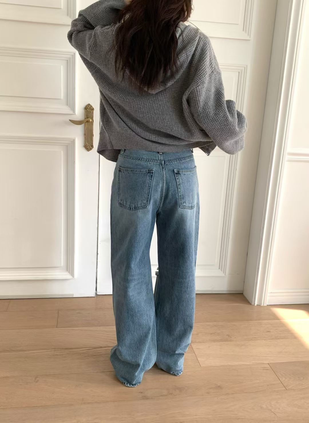 DE ONDO東大門㊣代購女裝新款休閑時尚推薦職業真品牛仔褲DE ONDO牛仔褲