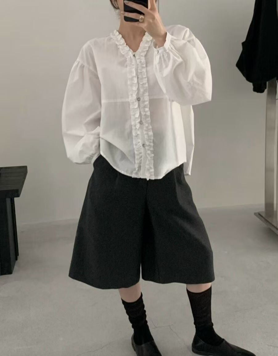 REBORN韓國代購㊣女裝新款時尚職業人氣熱賣真品襯衫蕾絲衫REBORN襯衫/蕾絲衫