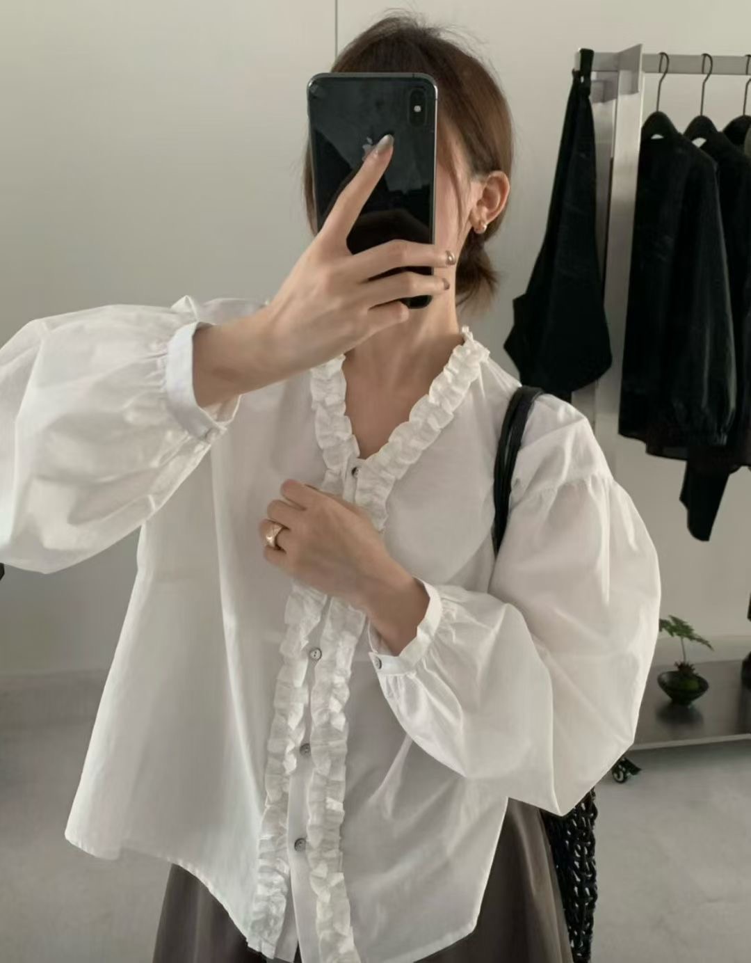 REBORN韓國代購㊣女裝新款時尚職業人氣熱賣真品襯衫蕾絲衫REBORN襯衫/蕾絲衫圖色1