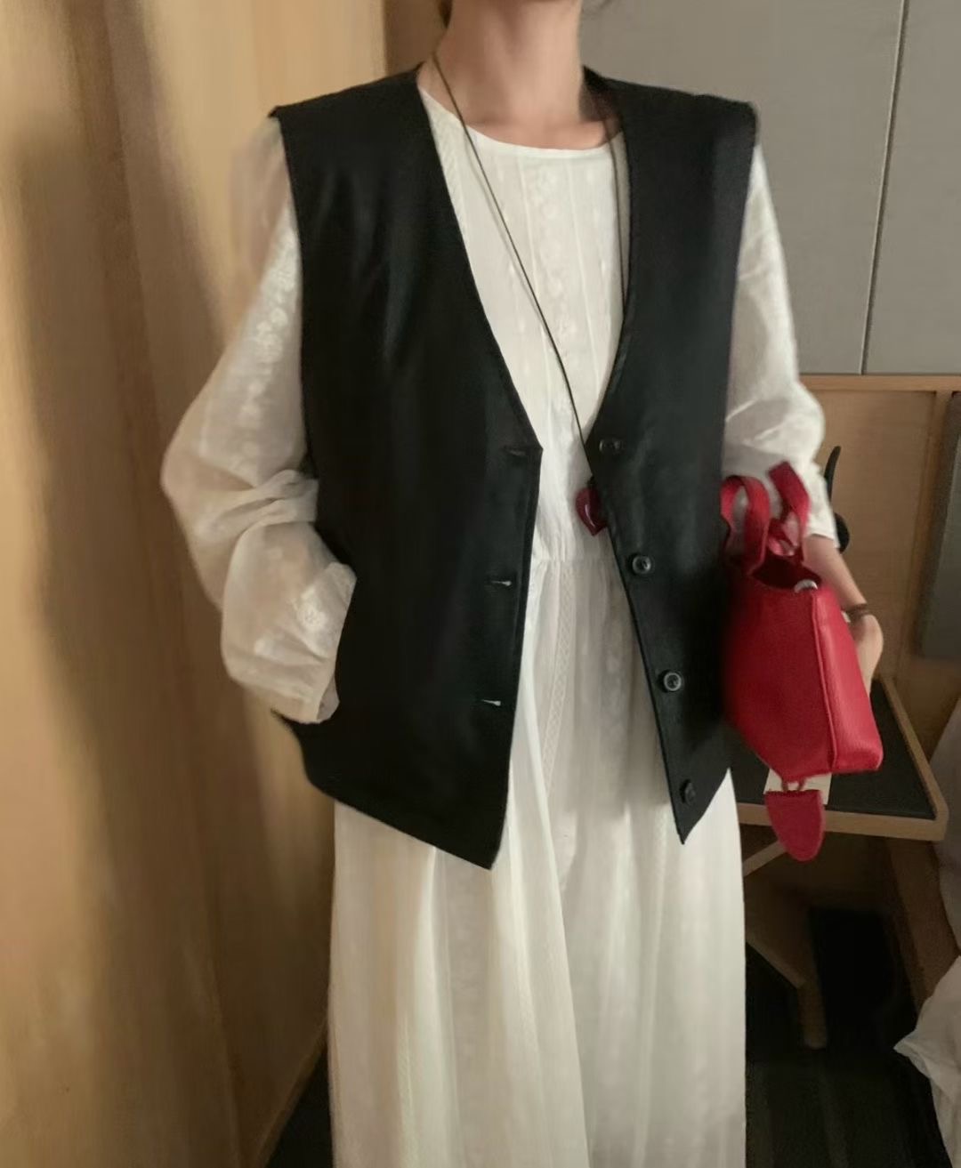 REBORN韓國代購㊣女裝新品推薦休閑真品25秋冬馬甲不含內搭REBORN馬甲圖色2