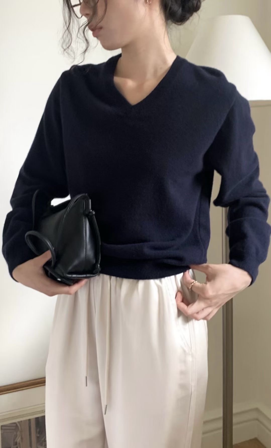 DE ONDO韓國代購㊣女裝新款人氣時尚休閑推薦針織衫細羊毛V領DE ONDO針織衫圖色6