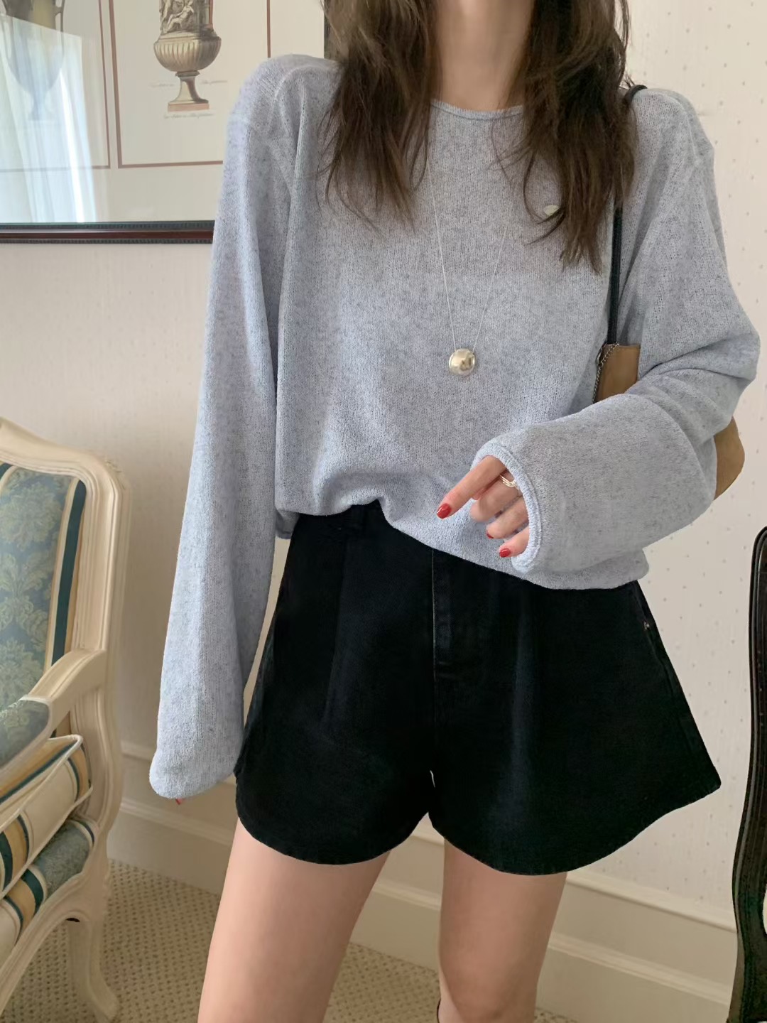 MELLOUNGE-멜라운지-T東大門㊣直郵女裝新款時尚人氣長袖T恤MELLOUNGE-T長袖T恤
