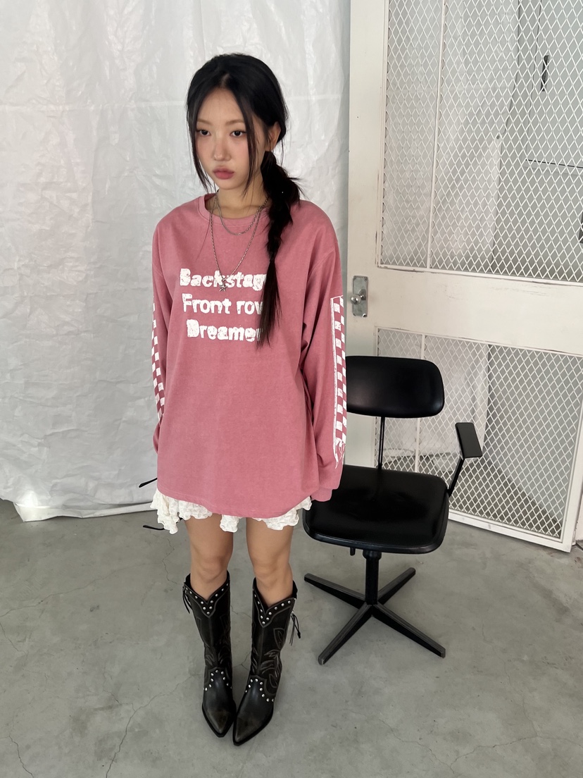 SUNDER MARKET東大門㊣實拍女裝新款人氣時尚推薦真品長袖T恤SUNDER MARKET長袖T恤