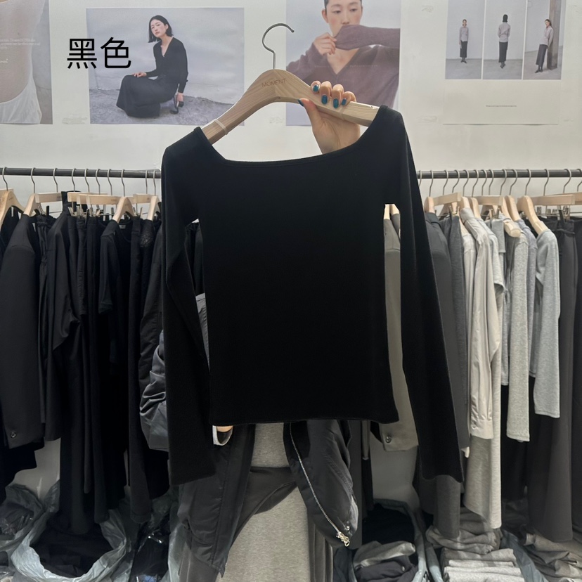 MOMENT東大門㊣代購女士新品休閑真品時尚推薦人氣25秋冬長袖T恤MOMENT/RECOVER長袖T恤圖色3