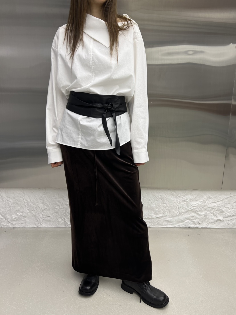 NOVUS韓國直郵㊣女士新款熱賣人氣推薦時尚職業長裙天鵝絨超長NOVUS長裙