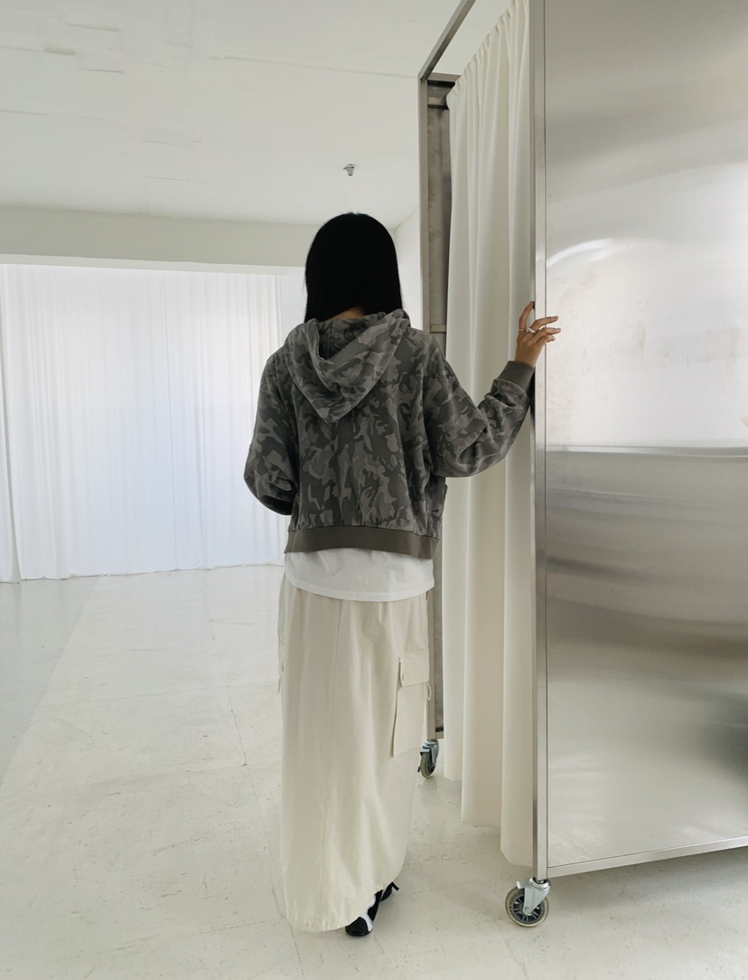 2BOTTLE韓國代購㊣女裝新款推薦真品職業夾克連帽拉鏈衫迷彩2BOTTLE夾克