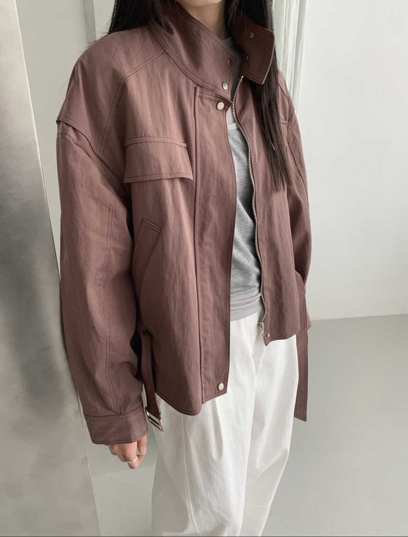 2BOTTLE東大門㊣代購女士新品25秋冬休閑人氣時尚熱賣夾克腰帶2BOTTLE夾克