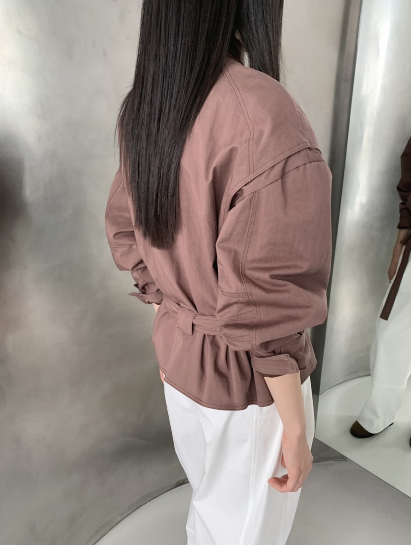 2BOTTLE東大門㊣代購女士新品25秋冬休閑人氣時尚熱賣夾克腰帶2BOTTLE夾克