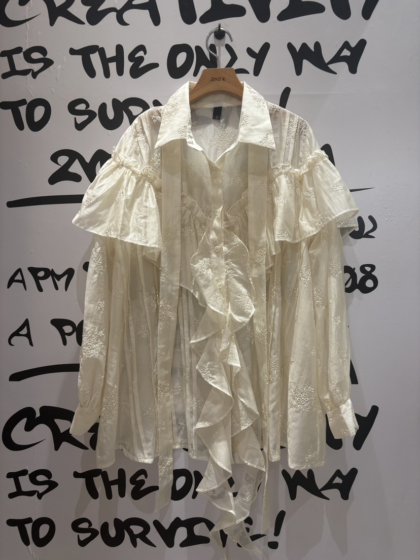 2ND K東大門㊣直郵女士新品25秋冬熱賣時尚真品襯衫蕾絲衫2ND K襯衫/蕾絲衫圖色1