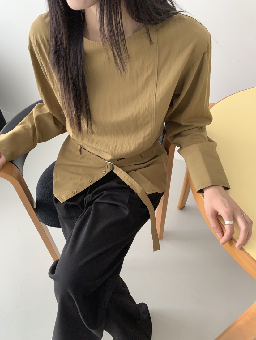 2BOTTLE東大門㊣直郵女裝新款職業熱賣休閑推薦人氣襯衫蕾絲衫2BOTTLE襯衫/蕾絲衫
