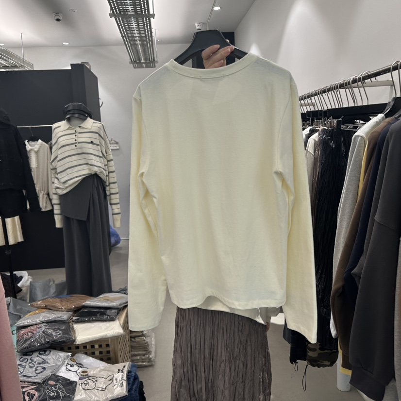 A.CES韓國直郵㊣女士新品25秋冬休閑職業時尚長袖T恤泰迪熊A.CES長袖T恤
