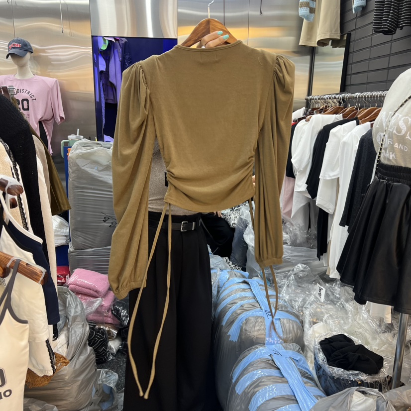BLACK BABI韓國直郵㊣女士新品25秋冬職業休閑長袖T恤假兩件BLACK BABI長袖T恤