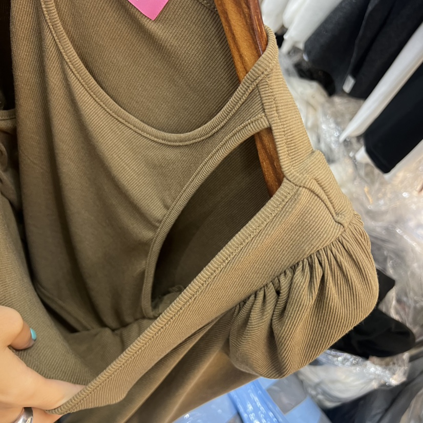 BLACK BABI韓國直郵㊣女士新品25秋冬職業休閑長袖T恤假兩件BLACK BABI長袖T恤
