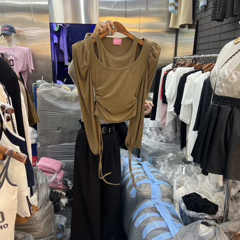BLACK BABI韓國直郵㊣女士新品25秋冬職業休閑長袖T恤假兩件BLACK BABI長袖T恤圖色2