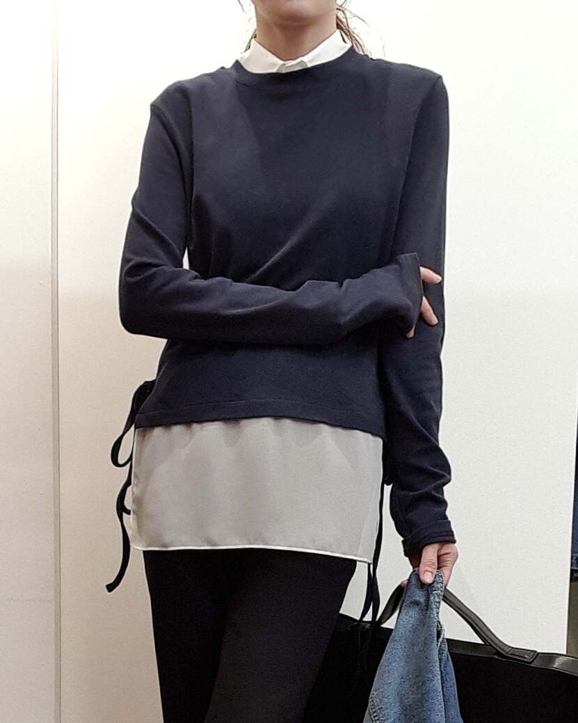 GENTLE B/LOVENTINA東大門㊣直郵女士新款人氣長袖T恤假兩件雪紡GENTLE B/LOVENTINA長袖T恤