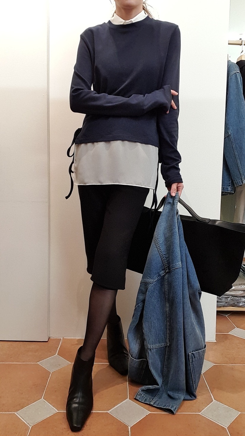 GENTLE B/LOVENTINA東大門㊣直郵女士新款人氣長袖T恤假兩件雪紡GENTLE B/LOVENTINA長袖T恤