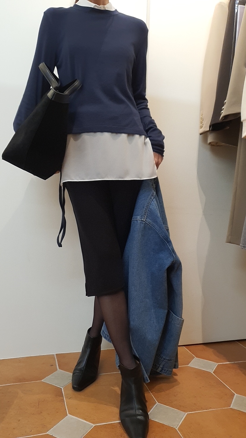 GENTLE B/LOVENTINA東大門㊣直郵女士新款人氣長袖T恤假兩件雪紡GENTLE B/LOVENTINA長袖T恤