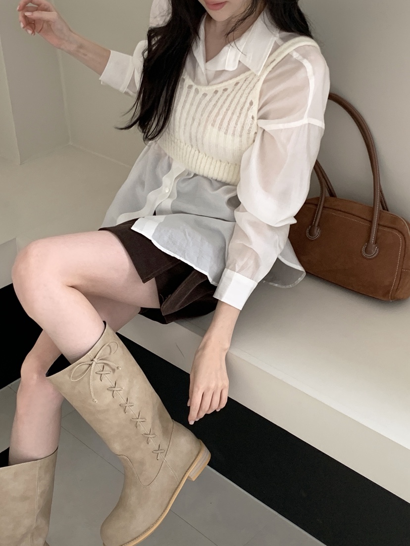 BOUND.A韓國代購㊣女裝新款休閑吊帶背心不含內搭馬海毛緊身BOUND.A吊帶/背心