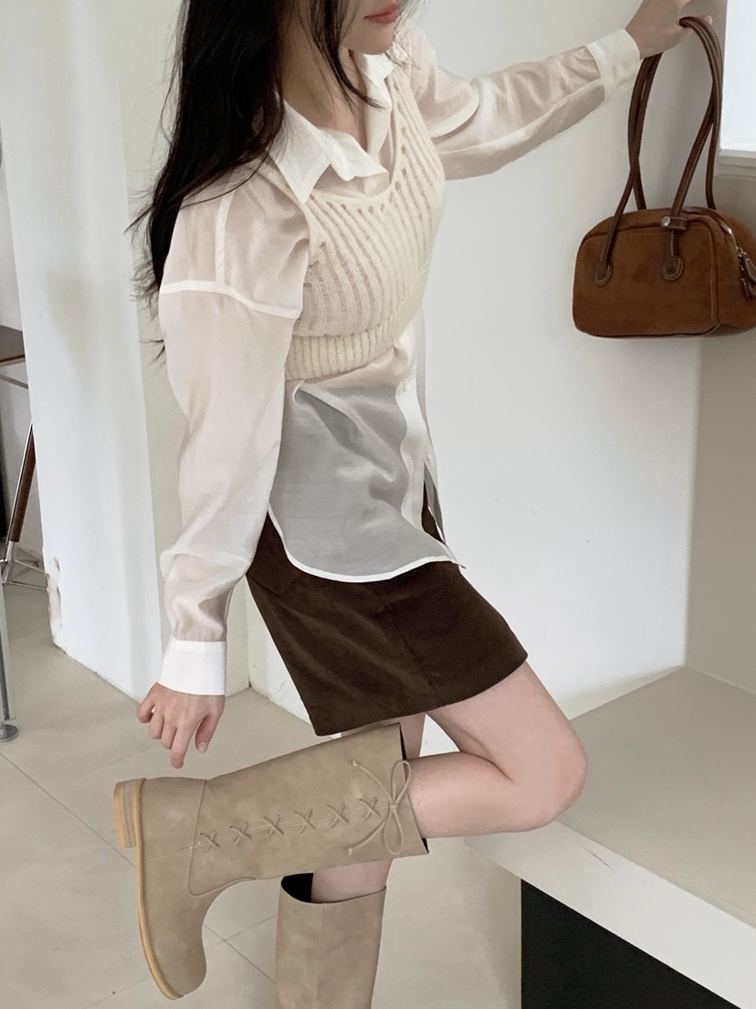 BOUND.A韓國代購㊣女裝新款休閑吊帶背心不含內搭馬海毛緊身BOUND.A吊帶/背心