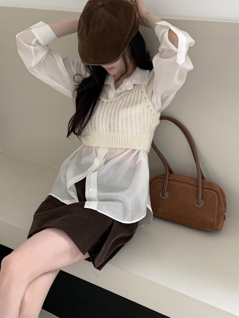 BOUND.A韓國代購㊣女裝新款休閑吊帶背心不含內搭馬海毛緊身BOUND.A吊帶/背心圖色1