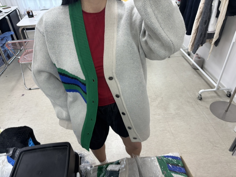 AWESOME-L韓國代購㊣女士新品時尚休閑人氣25秋冬針織衫開衫AWESOME-L針織衫
