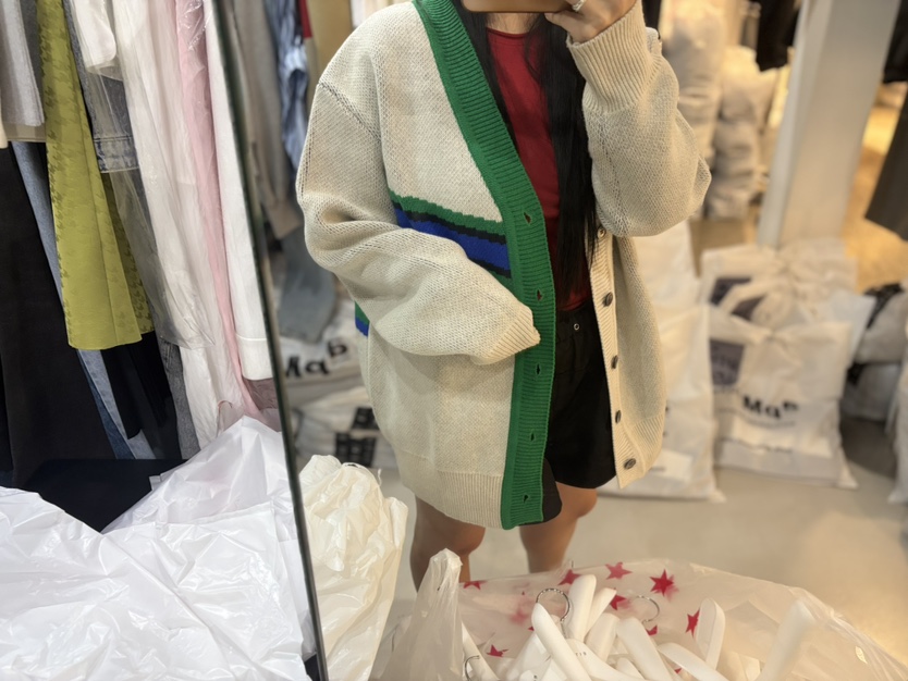 AWESOME-L韓國代購㊣女士新品時尚休閑人氣25秋冬針織衫開衫AWESOME-L針織衫