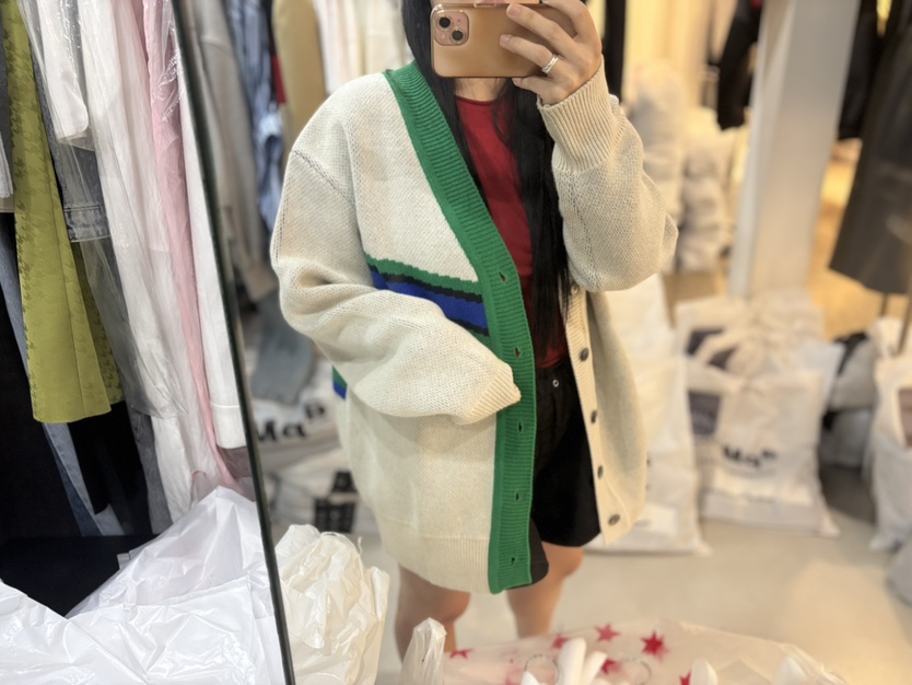 AWESOME-L韓國代購㊣女士新品時尚休閑人氣25秋冬針織衫開衫AWESOME-L針織衫