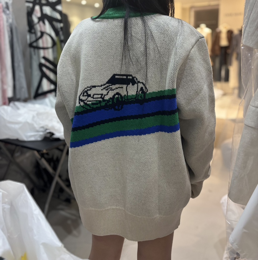 AWESOME-L韓國代購㊣女士新品時尚休閑人氣25秋冬針織衫開衫AWESOME-L針織衫