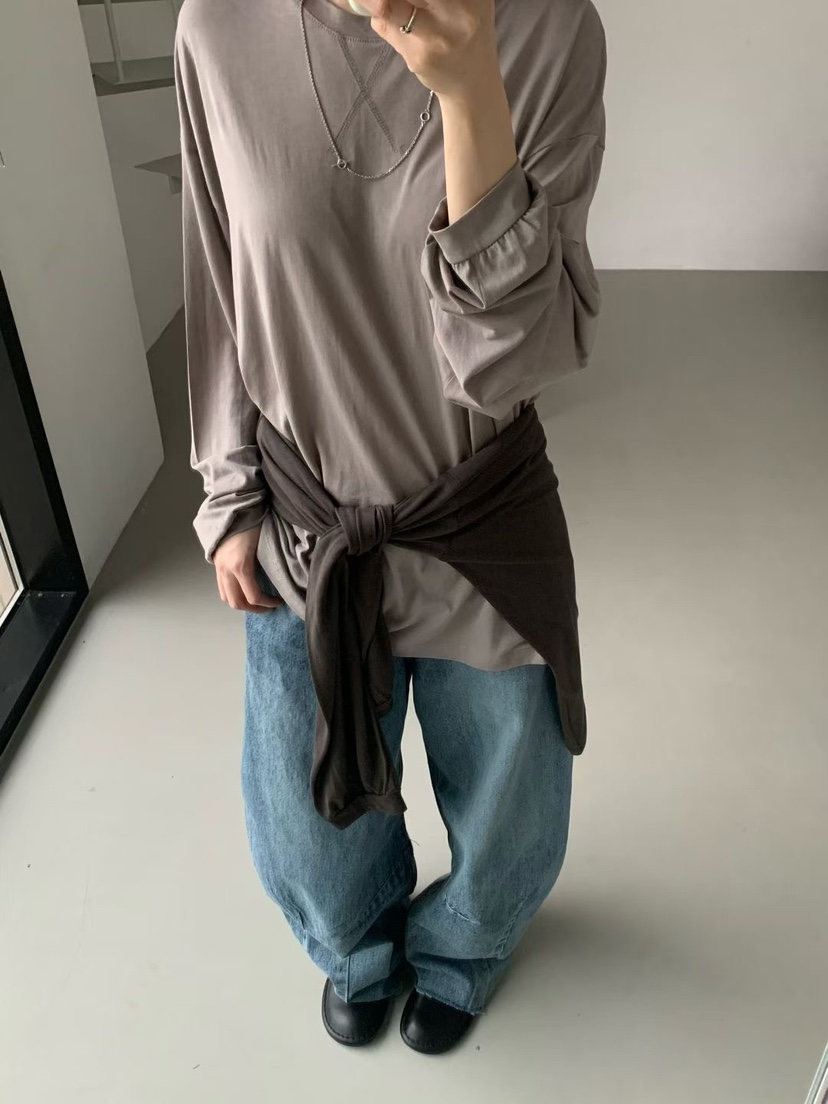 TAF韓國直郵㊣女裝新款25秋冬真品推薦時尚人氣職業長袖T恤TAF長袖T恤