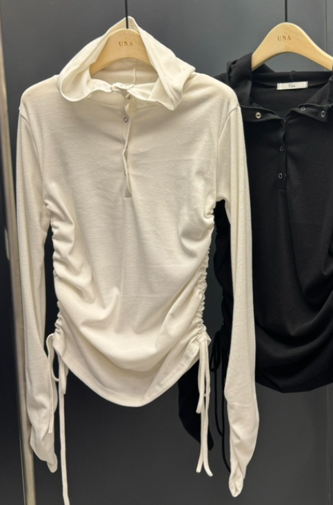 UNA/THE MAY東大門㊣實拍女士新品職業熱賣真品長袖T恤連帽THEMAY/UNA長袖T恤圖色1
