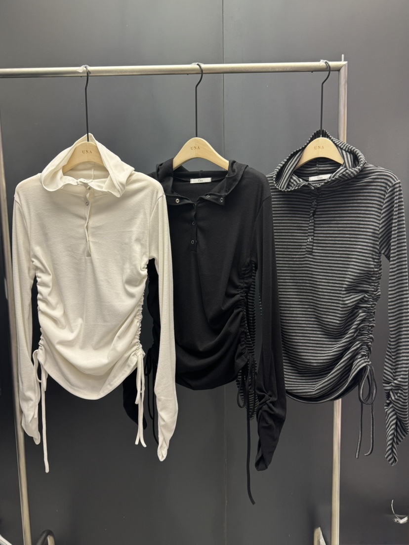 UNA/THE MAY東大門㊣實拍女士新品職業熱賣真品長袖T恤連帽THEMAY/UNA長袖T恤圖色3左三色