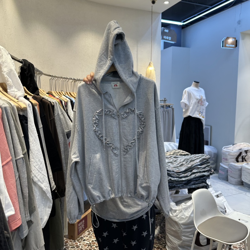 THE LINE-Q東大門㊣直郵女裝新品時尚休閑25秋冬衛衣拉鏈THE LINE-q衛衣