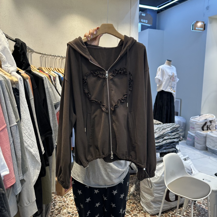 THE LINE-Q東大門㊣直郵女裝新品時尚休閑25秋冬衛衣拉鏈THE LINE-q衛衣圖色2