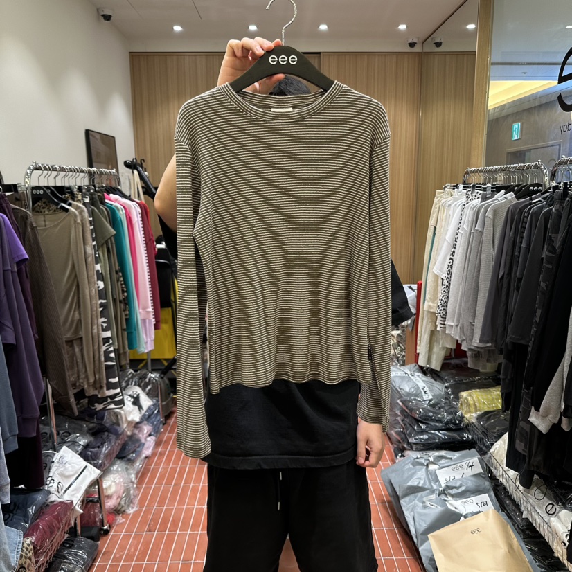 E/E/E東大門㊣直郵女士新品真品休閑推薦時尚人氣長袖T恤E/E/E長袖T恤