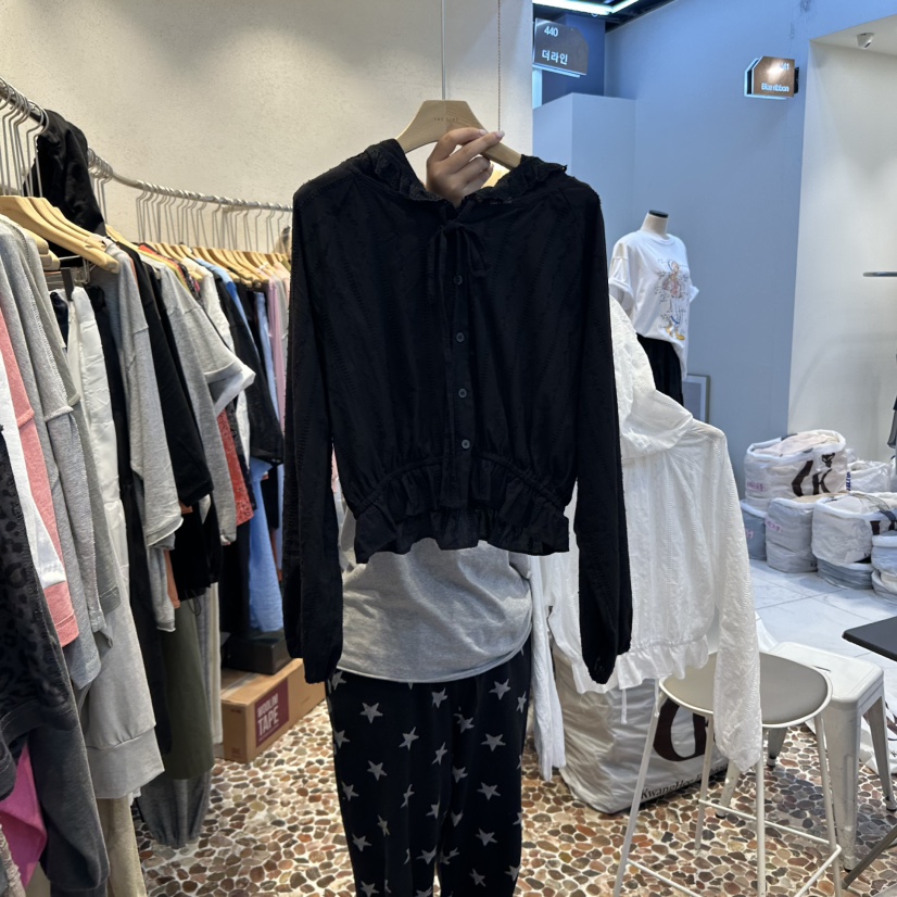 THE LINE-Q東大門㊣代購女士新品職業真品25秋冬襯衫蕾絲衫THE LINE-q襯衫/蕾絲衫圖色2