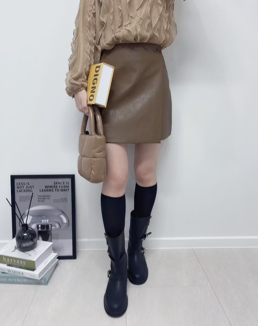 LULULALLA韓國代購㊣女士新品25秋冬推薦人氣休閑時尚真品短裙LULULALLA短裙圖色2