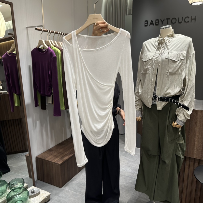 BABYTOUCH東大門㊣直郵女裝新品真品25秋冬長袖T恤天絲雙層BABYTOUCH長袖T恤圖色2
